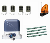 Автоматика для откатных ворот KSL-1300 KIT-L1K4-Т4, комплект: привод, 4 пульта, лампа, 4 рейки