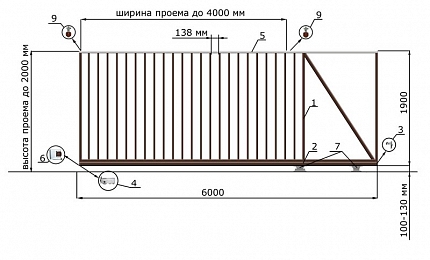 Откатные ворота из дерева серии КЛАССИК, купить в любом городе России с доставкой, размер 4 000х2 000, цвет e128fd62-9af7-11e3-81d6-e447bd2f56ba, цена 57 600 руб.