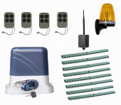 Автоматика для откатных ворот KSL-1300 KIT-L3K8-BT-Т4, комплект: привод, 4 пульта, Bluetooth-модуль, лампа, 8 реек