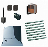 Автоматика для откатных ворот NICE RB600KIT8-LA-BT комплект: привод, радиоприёмник, 2 пульта, лампа, 8 реек, Bluetooth-модуль 