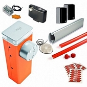 Шлагбаум автоматический NICE M5BAR5KIT1, комплект: тумба, стрела, наклейки светоотражающие, демпфер, приемник, фотоэлементы, лампа