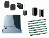 Автоматика для откатных ворот NICE RB1000KIT-FN7-BT, комплект: привод, радиоприёмник, 2 пульта, фотоэлементы,  7 реек, Bluetooth-модуль