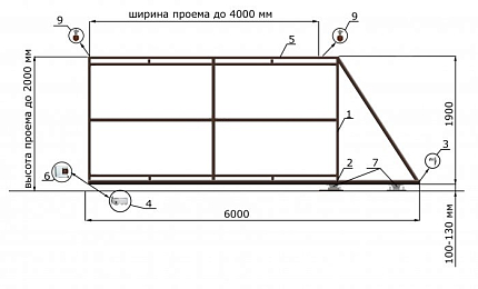 Откатные ворота 4 метра серии ЭКО-Л, купить в любом городе России с доставкой, размер 4 000х2 000, цвет e128fd62-9af7-11e3-81d6-e447bd2f56ba, цена 31 500 руб.