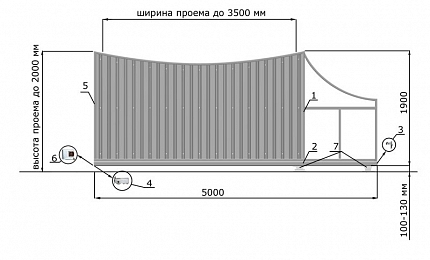 Каркас откатных ворот КОРН серии ЛУНА, купить в любом городе России с доставкой, размер 3 500х2 000, цвет e128fd37-9af7-11e3-81d6-e447bd2f56ba, цена 76 570 руб.
