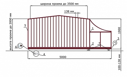 Каркас откатных ворот КОРН серии ГОРКА, купить в любом городе России с доставкой, размер 3 500х2 000, цвет 82ad33be-9aed-11e3-81d6-e447bd2f56ba, цена 72 670 руб.