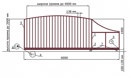 Каркас откатных ворот КОРН серии РАДУГА, купить в любом городе России с доставкой, размер 4 000х2 000, цвет 82ad33be-9aed-11e3-81d6-e447bd2f56ba, цена 80 470 руб.