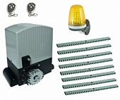 Автоматика для откатных ворот AN-MOTORS ASL2000KIT-L8, комплект: привод, сигнальная лампа, 2 пульта, 8 реек