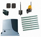 Автоматика для откатных ворот NICE RB600KIT7-LK-BT, комплект: привод, радиоприёмник, 2 пульта, лампа, 7 реек, Bluetooth-модуль
