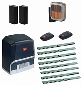 Автоматика для откатных ворот BFT ARES BT A 1000-KIT-A8, комплект: привод, фотоэлементы, лампа, 2 пульта, 8 реек