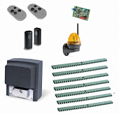 Автоматика для откатных ворот CAME BX708AGS FULL7-K1, комплект: привод, радиоприемник, 2 пульта, фотоэлементы, лампа, 7 реек