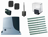 Автоматика для откатных ворот NICE RB1000KIT-LN8-BT, комплект: привод, радиоприёмник, 2 пульта, лампа, 8 реек, Bluetooth-модуль