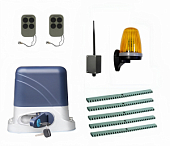 Автоматика для откатных ворот КОРН KSL-800KIT-L3K5-BT, комплект: привод, 2 пульта, Bluetooth-модуль, лампа, 5 реек