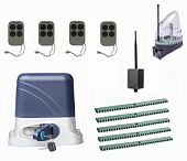Автоматика для откатных ворот KSL-1300 KIT-L5K5-BT-Т4, комплект: привод, 4 пульта, Bluetooth-модуль, лампа, 5 реек
