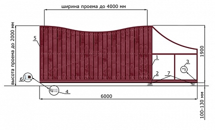 Откатные ворота из дерева серии РУЧЕЙ, купить в любом городе России с доставкой, размер 4 000х2 000, цвет 82ad33be-9aed-11e3-81d6-e447bd2f56ba, цена 102 570 руб.