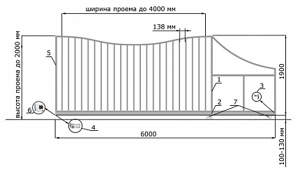 Откатные ворота 4 метра серии РУЧЕЙ, купить в любом городе России с доставкой, размер 4 000х2 000, цвет e128fd37-9af7-11e3-81d6-e447bd2f56ba, цена 83 070 руб.