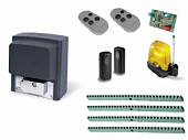 Автоматика для откатных ворот CAME BX708AGS FULL4, комплект: привод, радиоприемник, 2 пульта, фотоэлементы, антенна, лампа, 4 рейки