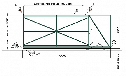 Откатные ворота из 3D сетки ГИТТЕР серии КЛАССИК, купить в любом городе России с доставкой, размер 4 000х2 000, цвет e128fd18-9af7-11e3-81d6-e447bd2f56ba, цена 40 500 руб.