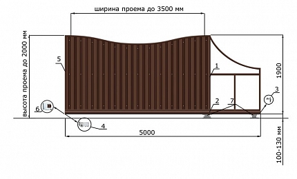 Откатные ворота 5 метров серии РУЧЕЙ, купить в любом городе России с доставкой, размер 3 500х2 000, цвет e128fd62-9af7-11e3-81d6-e447bd2f56ba, цена 79 170 руб.