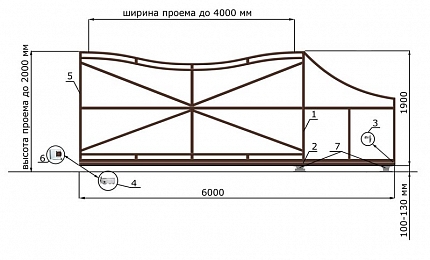 Каркас откатных ворот КОРН серии РУЧЕЙ, купить в любом городе России с доставкой, размер 4 000х2 000, цвет e128fd62-9af7-11e3-81d6-e447bd2f56ba, цена 70 070 руб.