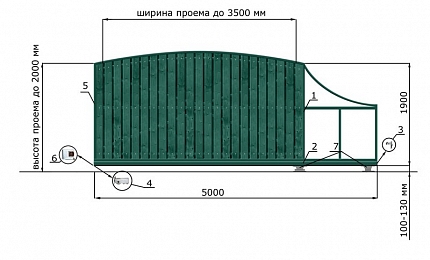 Откатные ворота из дерева серии РАДУГА, купить в любом городе России с доставкой, размер 3 500х2 000, цвет e128fd18-9af7-11e3-81d6-e447bd2f56ba, цена 96 070 руб.