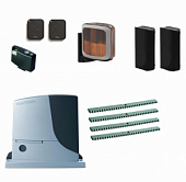 Автоматика для откатных ворот NICE RB1000KITFULL4-A, комплект: привод, радиоприёмник, 2 пульта, фотоэлементы, лампа, 4 рейки