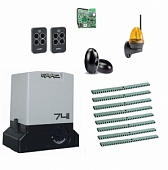 Автоматика для откатных ворот FAAC 741KIT FULL8-К, комплект: привод, радиоприемник, 2 пульта, фотоэлементы, лампа, 8 реек