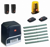 Автоматика для откатных ворот BFT ARES BT A 1000-KIT6, комплект: привод, фотоэлементы, лампа, 2 пульта, 6 реек