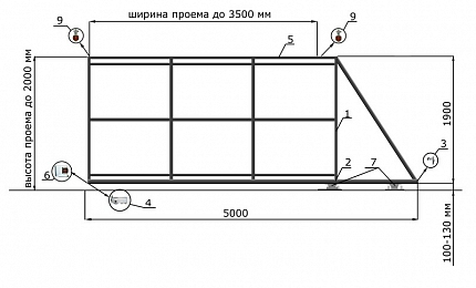 Откатные ворота для дачи серии ЭКО-СТ, купить в любом городе России с доставкой, размер 3 500х2 000, цвет 0a535ed2-caf7-11e4-0a8b-525400a65df8, цена 33 300 руб.