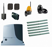 Автоматика для откатных ворот NICE RB600KITFULL6-K-BT, комплект: привод, радиоприёмник, 2 пульта, фотоэлементы, лампа, 6 реек, Bluetooth-модуль