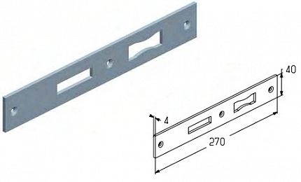 ALUTECH WL0200 - 404410400 Планка ригеля WL0200 для подъёмных секционных ворот