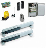 Автоматика для распашных ворот CAME ATI 3024N FULL, комплект: 2 привода, радиоприемник, пульт, антенна, фотоэлементы, лампа, блок управления
