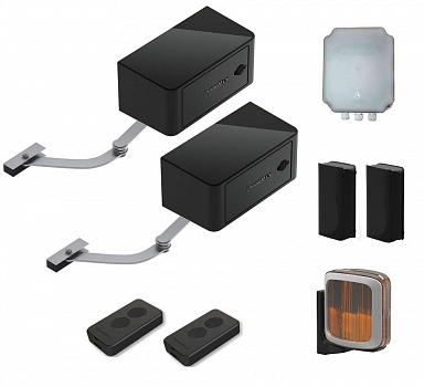 DOORHAN ARM-320PRO/Black-KIT FULL-A Автоматика для распашных ворот DOORHAN ARM-320PRO/Black-KIT FULL-A, комплект: 2 привода, блок управления, 2 пульта, фотоэлементы, лампа