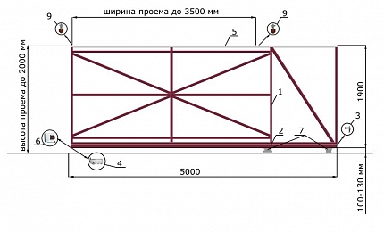 Откатные ворота 3 метра серии КЛАССИК, купить в любом городе России с доставкой, размер 3 500х2 000, цвет 82ad33be-9aed-11e3-81d6-e447bd2f56ba, цена 39 600 руб.