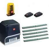 Автоматика для откатных ворот BFT ARES BT A 1500-L5, комплект: привод, 2 пульта, лампа, 5 реек