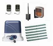 Автоматика для откатных ворот КОРН KSL-1300KIT-L2K6-BT, комплект: привод, 2 пульта, Bluetooth-модуль, лампа, 6 реек