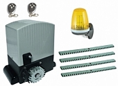 Автоматика для откатных ворот AN-MOTORS ASL1000KIT-L4, комплект: привод, сигнальная лампа, 2 пульта, 4 рейки