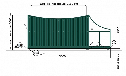 Каркас откатных ворот КОРН серии ЛУНА, купить в любом городе России с доставкой, размер 3 500х2 000, цвет e128fd18-9af7-11e3-81d6-e447bd2f56ba, цена 76 570 руб.