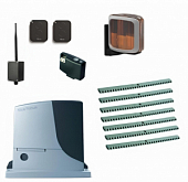 Автоматика для откатных ворот NICE RB600KIT7-LA-BT, комплект: привод, радиоприёмник, 2 пульта, лампа, 7 реек, Bluetooth-модуль