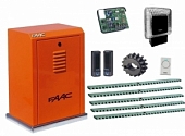 Автоматика для откатных ворот FAAC 884MCKIT5, комплект: привод, фотоэлементы, лампа, пульт, радиоприемник, 5 реек