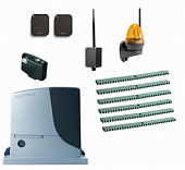 Автоматика для откатных ворот NICE RB1000KIT6-LK-BT, комплект: привод, радиоприёмник, 2 пульта, лампа. 6 реек, Bluetooth-модуль 