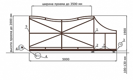 Откатные ворота 3 метра серии РУЧЕЙ, купить в любом городе России с доставкой, размер 3 500х2 000, цвет e128fd62-9af7-11e3-81d6-e447bd2f56ba, цена 66 170 руб.
