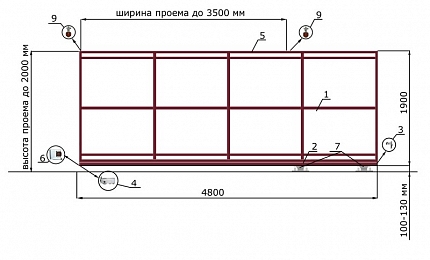 Откатные ворота 3 метра серии ЭКО-СП, купить в любом городе России с доставкой, размер 3 500х2 000, цвет 82ad33be-9aed-11e3-81d6-e447bd2f56ba, цена 40 500 руб.
