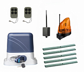 Автоматика для откатных ворот КОРН KSL-800KIT-L1K5-BT, комплект: привод, 2 пульта, Bluetooth-модуль, лампа, 5 реек