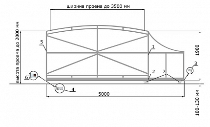 Каркас откатных ворот КОРН серии РАДУГА, купить в любом городе России с доставкой, размер 3 500х2 000, цвет e128fd37-9af7-11e3-81d6-e447bd2f56ba, цена 63 570 руб.