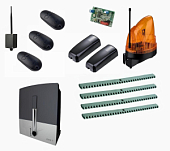 Автоматика для откатных ворот BXL04AGS FULL4-K2-BT-Т3, комплект: привод, радиоприемник, 3 пульта, фотоэлементы, лампа, 4 рейки, Bluetooth-модуль