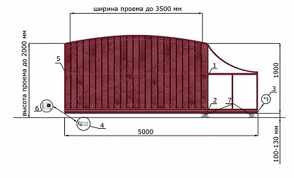 Откатные ворота из дерева серии РАДУГА, купить в любом городе России с доставкой, размер 3 500х2 000, цвет 82ad33be-9aed-11e3-81d6-e447bd2f56ba, цена 96 070 руб.