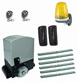 Автоматика для откатных ворот AN-MOTORS ASL1000KIT FULL6, комплект: привод, 2 пульта, лампа, фотоэлементы, 6 реек