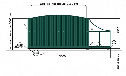 Каркас откатных ворот КОРН серии РАДУГА, купить в любом городе России с доставкой, размер 3 500х2 000, цвет e128fd18-9af7-11e3-81d6-e447bd2f56ba, цена 76 570 руб.