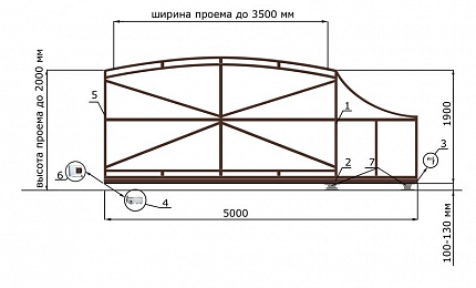 Откатные ворота 3 метра серии РАДУГА, купить в любом городе России с доставкой, размер 3 500х2 000, цвет e128fd62-9af7-11e3-81d6-e447bd2f56ba, цена 63 570 руб.