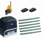 Автоматика для откатных ворот BFT ARES BT A 1500-LK6, комплект: привод, 2 пульта, лампа, 6 реек